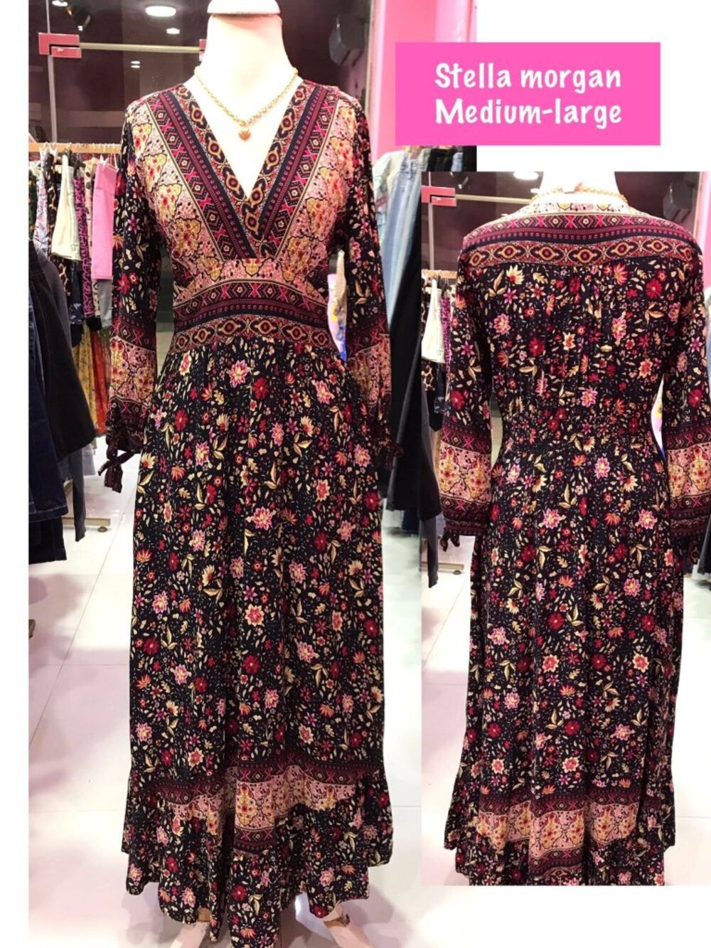 Maxi Dress Joe Browns Multicolored Floral Pattern Belle Medium Boho 10 NWOT